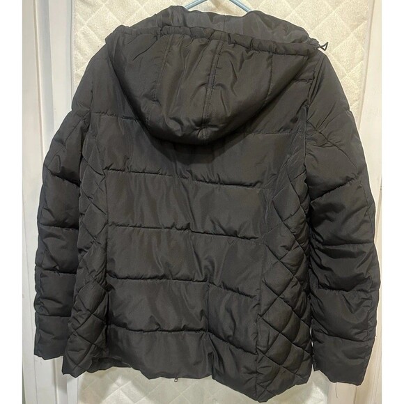 St. John's Bay Black Hooded Puffer Jacket Women's Size Large - Picture 2 of 5